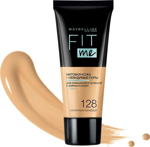Maybelline New York TONALNый-krem-yliцa fit Me, 128 nanathralno-behehewый, mamatiruющiй, 30 мл